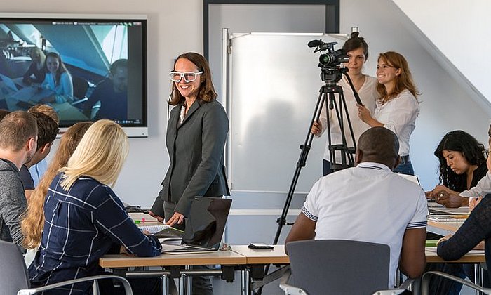 Professor Tina Seidel in a seminar that prepares students for their careers with digital technologies.